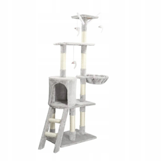 Škrabadlo, hojdacia sieť, domček pre mačku, rebrík, hračky s myšou, 5 úrovní